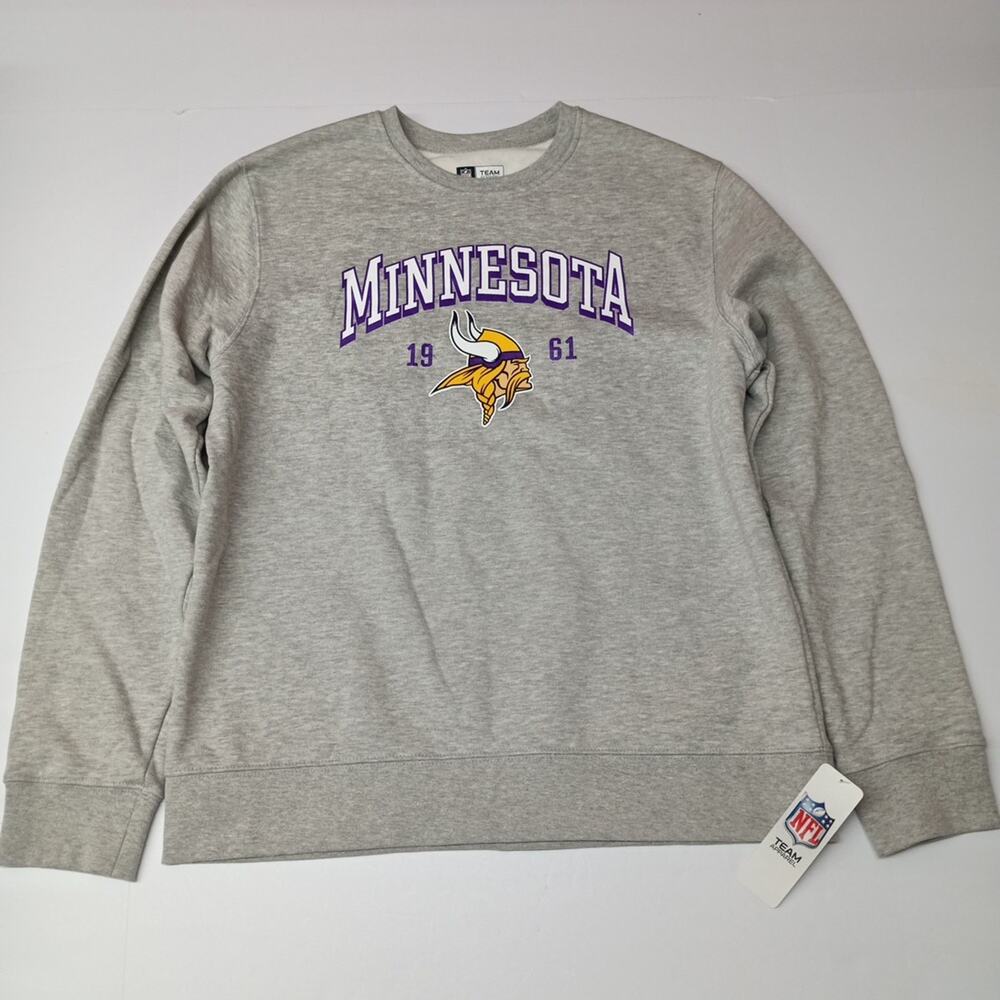 NFL Men’s Minnesota Vikings Pullover Sweatshirt Size L Large Gray